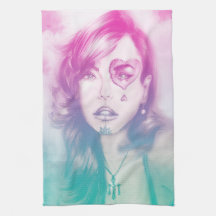 Farbiges illustriertes Küchentuch - Regenbogen