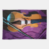 Farbiges illustriertes Küchentuch - Viola (Horizontal)