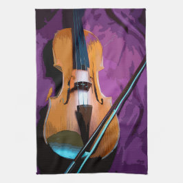 Farbiges illustriertes Küchentuch - Viola