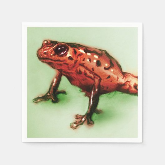 Farbiges illustriertes Set von Servietten - Frosch (Vorderseite)