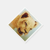 Farbiges illustriertes Set von Servietten - Löwe (Ecke)