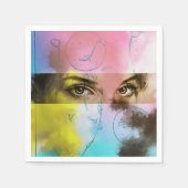 Farbiges illustriertes Set von Servietten - Stare (Vorderseite)