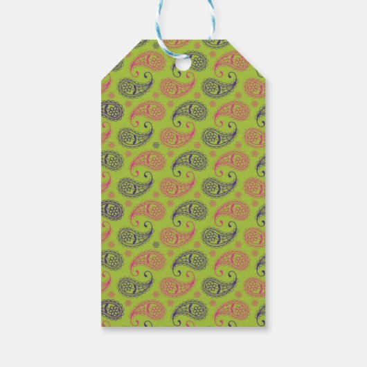 Farbiges Indianermuster Diwali Geschenkanhänger (Rückseite)