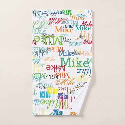 Farbiges Individuelle Name Muster für ihn Badhandtuch Set (Handtuch)