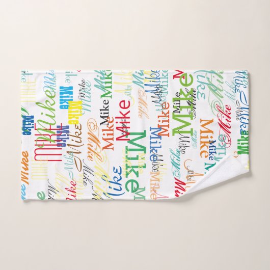 Farbiges Individuelle Name Muster für ihn Badhandtuch Set (Handtuch)