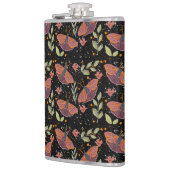 Farbiges Insekt und botanisches Nahtloses Design Flachmann (Links)