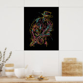 Farbiges Jazz Player Poster (Küche)