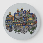 Farbiges Jerusalem Große Wanduhr (Vorderseite)