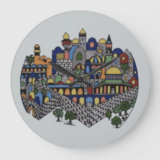 Farbiges Jerusalem Große Wanduhr