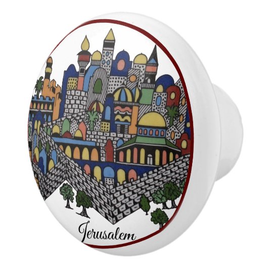 Farbiges Jerusalem Keramikknauf (Rechts)