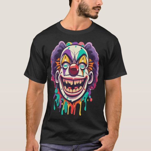 Farbiges Joker-Design T-Shirt (Vorderseite)