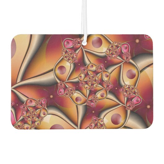 Farbiges Joy Abstrakt Red Orange Fantasy Fraktal Autolufterfrischer (Vorderseite)