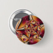 Farbiges Joy Abstrakt Red Orange Fantasy Fraktal Button (Vorne & Hinten)