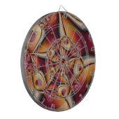 Farbiges Joy Abstrakt Red Orange Fantasy Fraktal Dartscheibe (Vorderseite Links)
