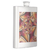 Farbiges Joy Abstrakt Red Orange Fantasy Fraktal Flachmann (Rechts)
