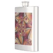 Farbiges Joy Abstrakt Red Orange Fantasy Fraktal Flachmann (Links)
