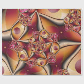 Farbiges Joy Abstrakt Red Orange Fantasy Fraktal Geschenkpapier (Flach)
