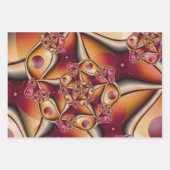 Farbiges Joy Abstrakt Red Orange Fantasy Fraktal Geschenkpapier Set (Vorderseite 3)