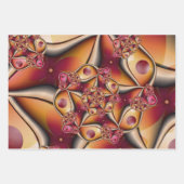 Farbiges Joy Abstrakt Red Orange Fantasy Fraktal Geschenkpapier Set (Vorderseite 3)