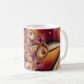 Farbiges Joy Abstrakt Red Orange Fantasy Fraktal Kaffeetasse (VorderseiteRechts)