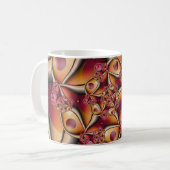 Farbiges Joy Abstrakt Red Orange Fantasy Fraktal Kaffeetasse (Vorderseite Links)