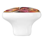 Farbiges Joy Abstrakt Red Orange Fantasy Fraktal Keramikknauf (Seitenansicht)