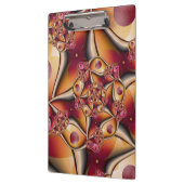 Farbiges Joy Abstrakt Red Orange Fantasy Fraktal Klemmbrett (Links)