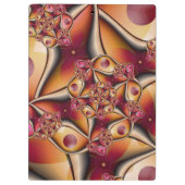 Farbiges Joy Abstrakt Red Orange Fantasy Fraktal Klemmbrett (Rückseite)