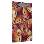 Farbiges Joy Abstrakt Red Orange Fantasy Fraktal Klemmbrett (Rechts)