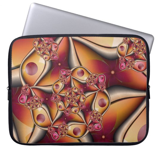 Farbiges Joy Abstrakt Red Orange Fantasy Fraktal Laptopschutzhülle (Vorderseite)