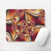Farbiges Joy Abstrakt Red Orange Fantasy Fraktal Mousepad (Mit Mouse)