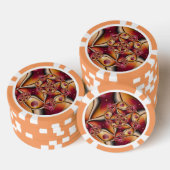 Farbiges Joy Abstrakt Red Orange Fantasy Fraktal Pokerchips (Stapel)