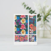 Farbiges Jugendstil-Grafikdesign, Blume Postkarte (Stehend Vorderseite)