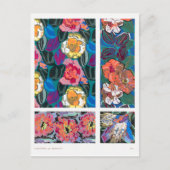 Farbiges Jugendstil-Grafikdesign, Blume Postkarte (Vorderseite)