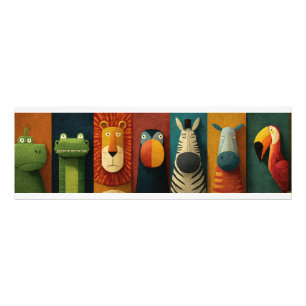Farbiges Jungle Safari Tierposter Fotodruck