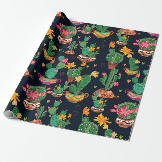 Farbiges Kaktus Garden Wrapping Paper Geschenkpapier (Ungerollt)