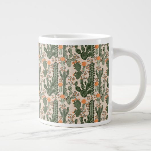 Farbiges Kaktusmuster Jumbo-Tasse (Rechts)