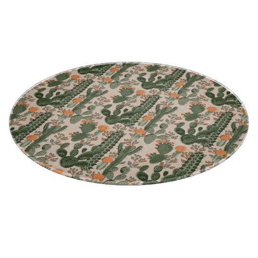 Farbiges Kaktusmuster Schneidebrett (Ecke)