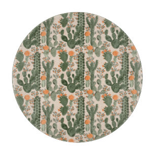 Farbiges Kaktusmuster Schneidebrett