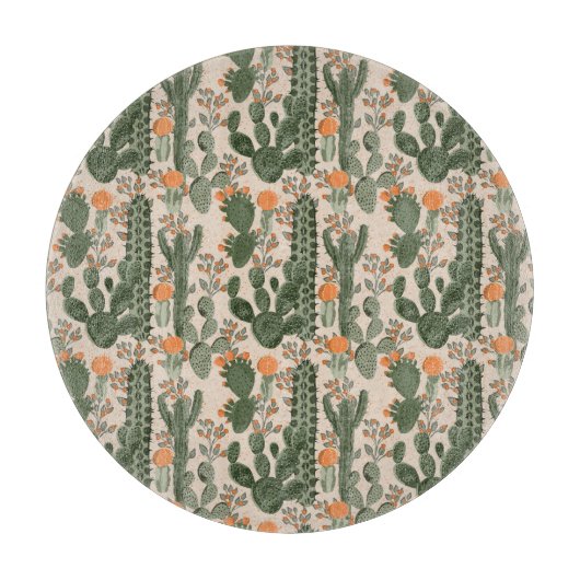 Farbiges Kaktusmuster Schneidebrett (Vorderseite)