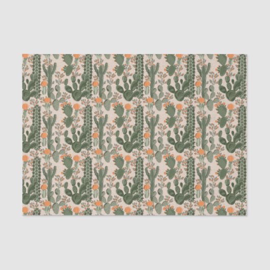 Farbiges Kaktusmuster Seidenpapier (Vorderseite)