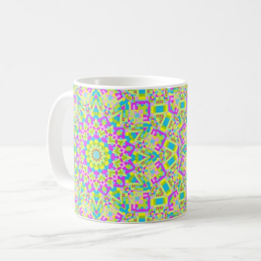 Farbiges Kaleidoskop 02 Kaffeetasse (Vorderseite Links)