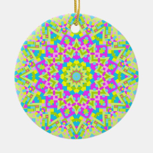 Farbiges Kaleidoskop 02 Keramik Ornament (Vorne)