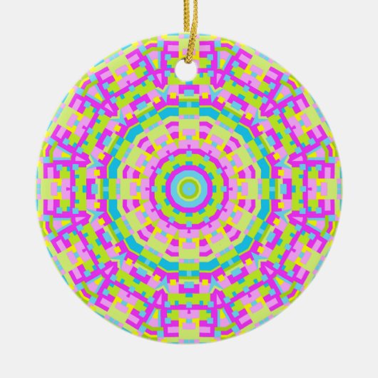 Farbiges Kaleidoskop 03 Keramik Ornament (Vorne)