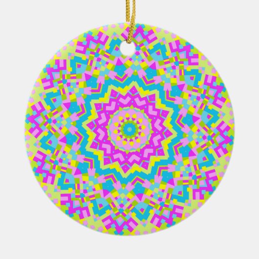 Farbiges Kaleidoskop 04 Keramik Ornament (Vorne)
