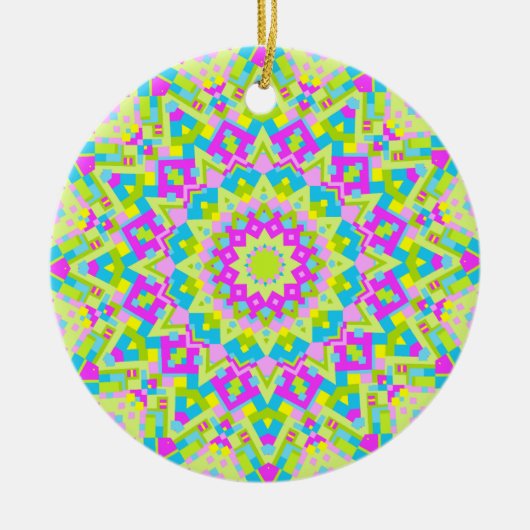 Farbiges Kaleidoskop 07 Keramik Ornament (Vorne)