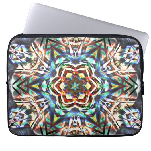 Farbiges Kaleidoskop mit Textur, die Leinwand auss Laptopschutzhülle (Vorderseite)