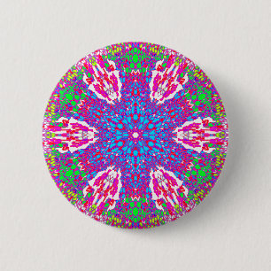 Farbiges Kaleidoskop-Muster: Button