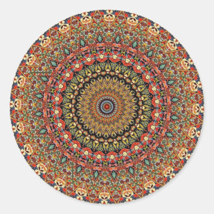 Farbiges Kaleidoskop Runder Aufkleber