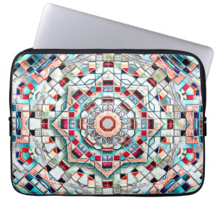 Farbiges Kaleidoskop von Fliesen mit grober Textur Laptopschutzhülle